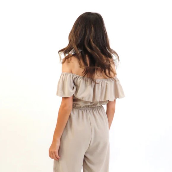 Thursday’s Off Shoulder Ruffle Jumpsuit - Picture 3 of 5